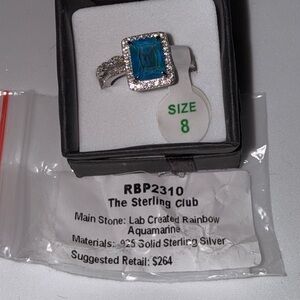 Sterling Silver Ring with Aquamarine Stone